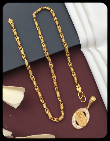 Sparklex Gold Plated Mens Chain Pendant