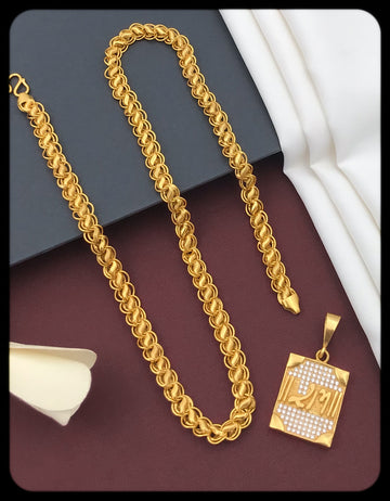 Miffed Gold Plated Mens Chain Pendant