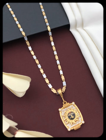 Operose Gold Plated Mens Chain Pendant